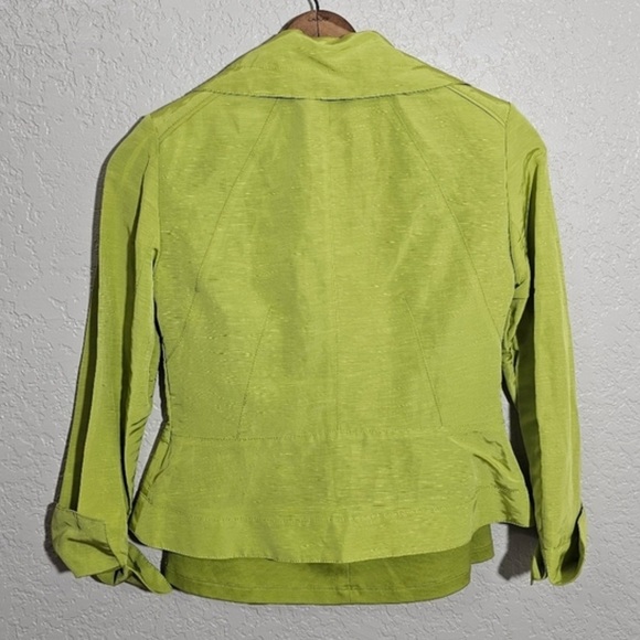 Lafayette 148 Stylish Chartreuse Women's Linen Blend Jacket - Picture 2 of 14